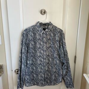 J. Crew Blue and White Floral Shirt
